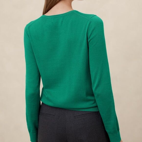 BANANA‎ REPUBLIC FOREVER CREW-NECK SWEATER HEATHER GREY SMALL NWT in packaging - Picture 2 of 5